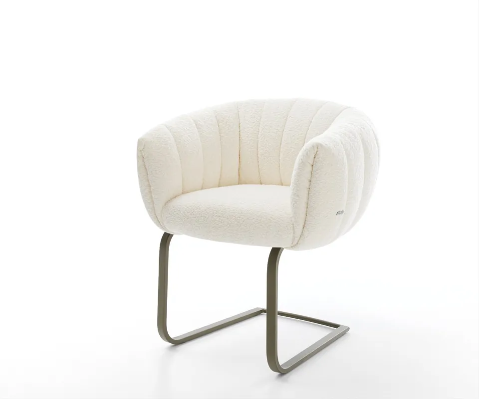 Freischwinger Jada-Flex Bouclé Weiß Freischwinger flach Effektfinish Titan Taschenfederkern Neue Kollektion