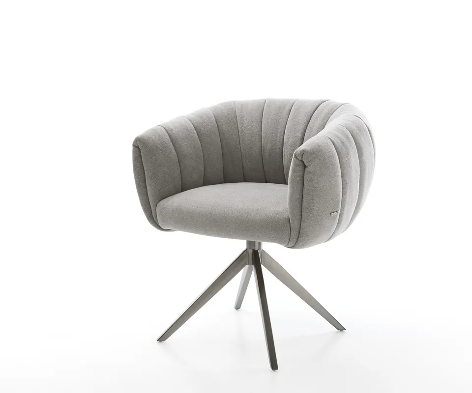 Drehstuhl Jada-Flex Strukturstoff Soft Grau Kreuzgestell breit Graphit 360° drehbar Wippfunktion Taschenfederkern Finale Aktion