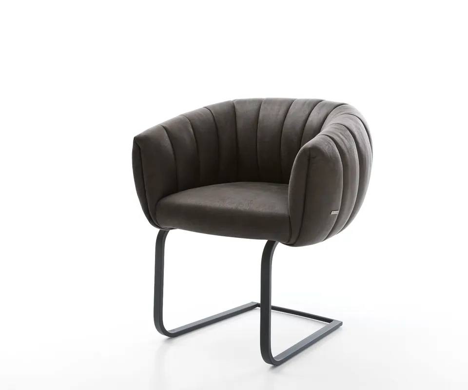 Freischwinger Jada-Flex Mikrofaser Anthrazit Vintage Freischwinger flach Schwarz Taschenfederkern Angebot