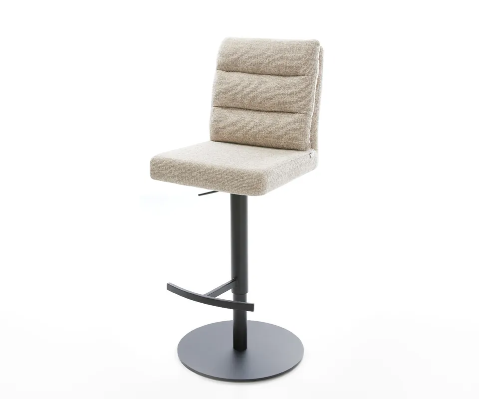 Barstuhl Pela-Flex Webstoff Soft Beige Drehfuß höhenverstellbar Metall Schwarz Kracherpreis