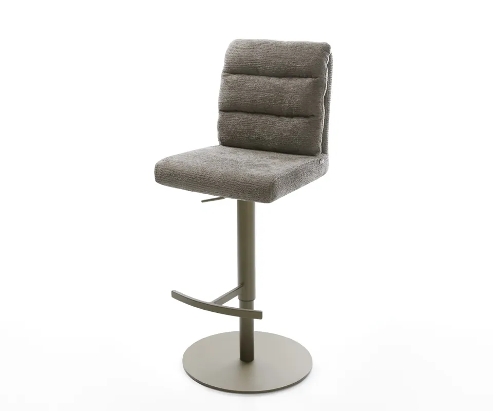 Neu Barstuhl Pela-Flex Bouclé Soft Schlamm Drehfuß höhenverstellbar Metall Titanfarben