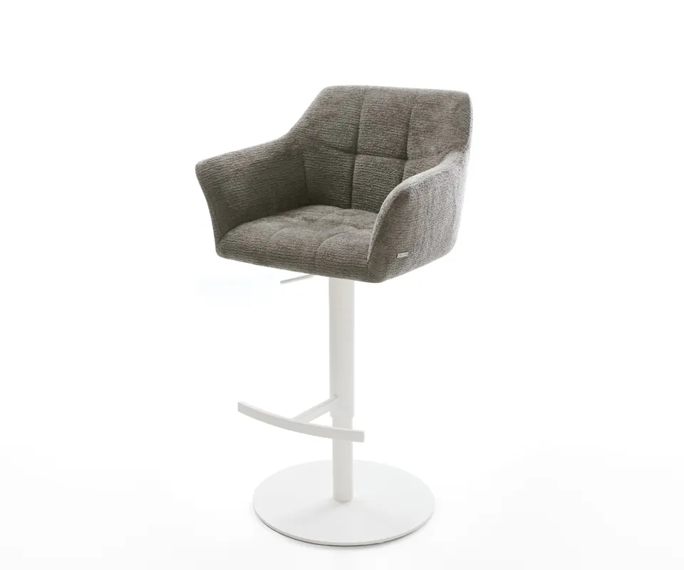 Online Kaufen Barstuhl Yulo-Flex Bouclé Soft Schlamm Drehfuß höhenverstellbar Metall Weiß
