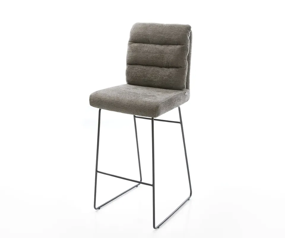 Barstuhl Pela-Flex Bouclé Soft Schlamm Kufengestell Metall Schwarz Sonderangebot