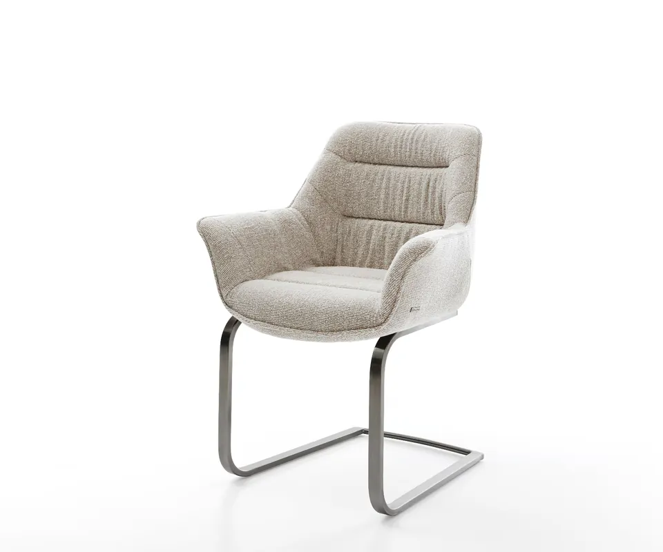 Ausverkauf Freischwinger Kaira-Flex Webstoff Soft Beige Freischwinger flach Graphit