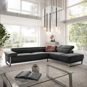 Bestseller Ecksofa Floyd 300x230 Schwarz Ottomane rechts Kopfteilverstellung by W. Schillig